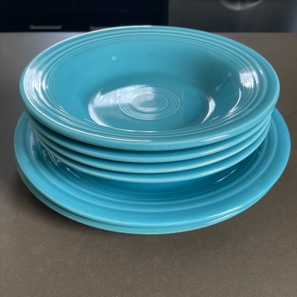 FIESTAWARE Turquiose Plate and Bowl Set of 6pc
